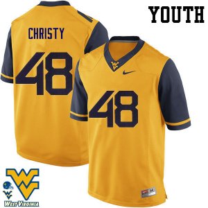 Youth West Virginia Mountaineers NCAA #48 Mac Christy Gold Authentic Nike Stitched College Football Jersey ZQ15A83XY